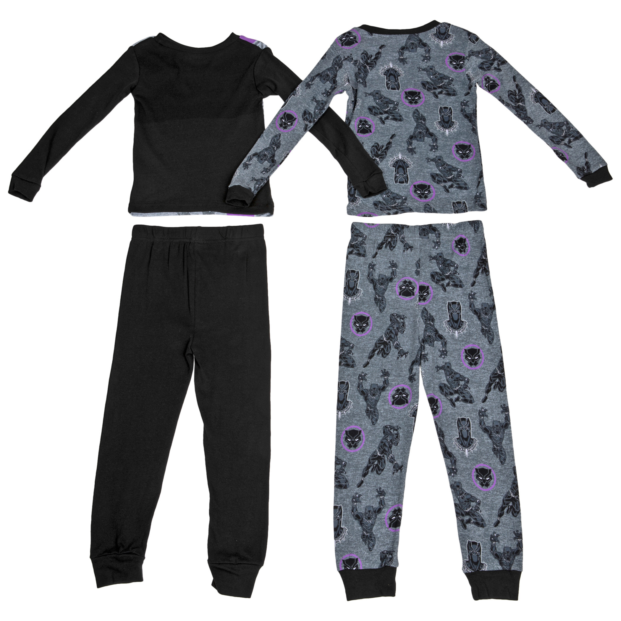 Black Panther Character 4-Piece Long Sleeve Pajama Set